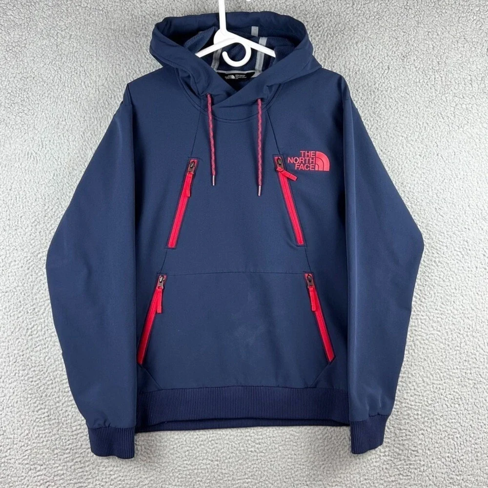 The North Face Men's Small Tekno Pullover Hoodie Jacket Navy‎ Blue (stain/wear)